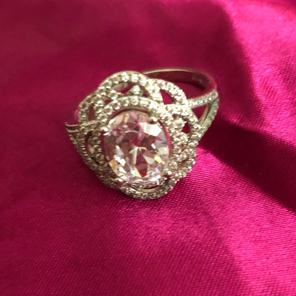 Diamond Cubic Zirconia-rhodium plated